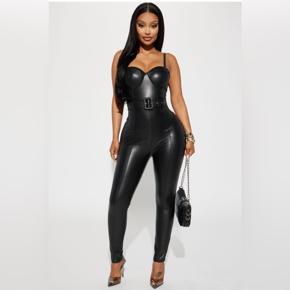 Faux Leather Jumpsuit. Wore once